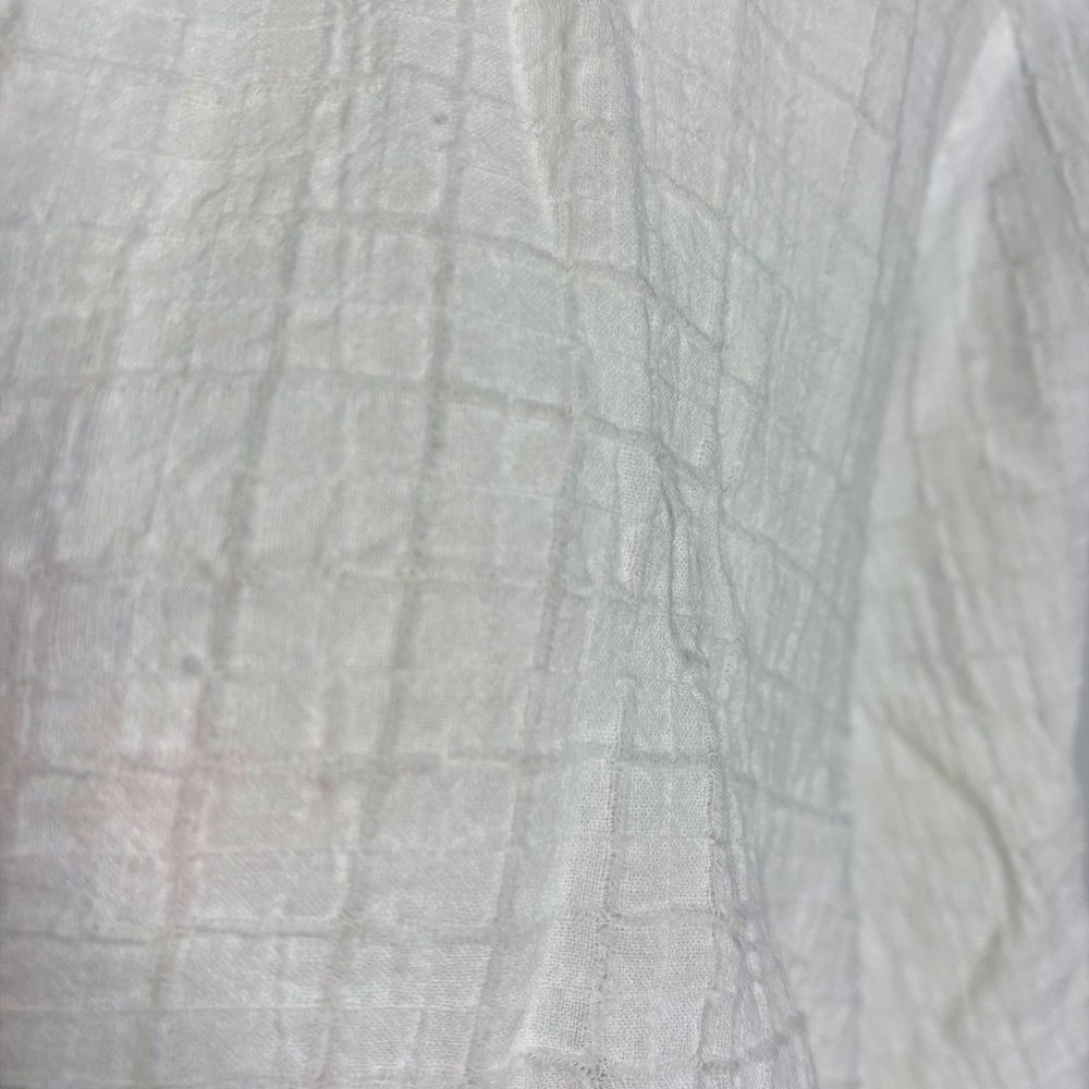 Eileen Fisher Women’s Size Small White Cotton Button Front V-Neck Tunic Blouse - Picture 5 of 10